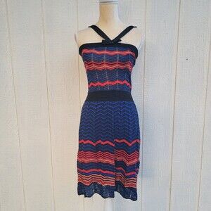 M missoni sleeveless multi colored chevron print dress wmns sz 38